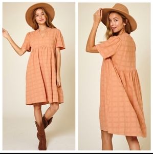 100% Cotton Boho Midi Dress